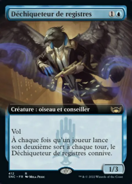 Déchiqueteur de registres, carte Magic SNC 412 — extension Les rues de la Nouvelle-Capenna