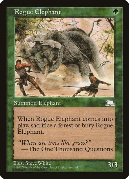 Rogue Elephant, Magic card WTH 139 — Weatherlight set
