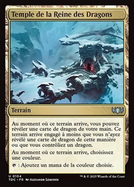 Temple de la Reine des Dragons, carte Magic TDC 104 — extension Tarkir: Dragonstorm Commander