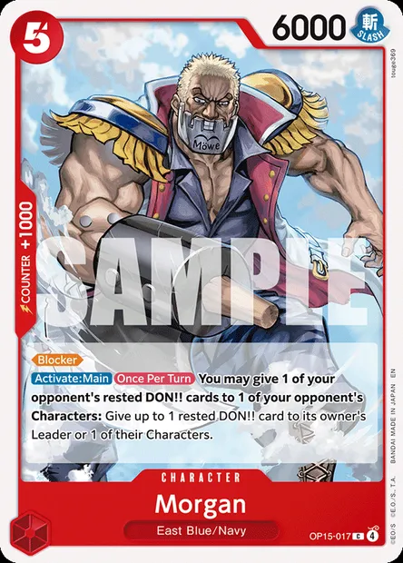 Morgan, One Piece card OP15-017 — ADVENTURE ON KAMI’S ISLAND set