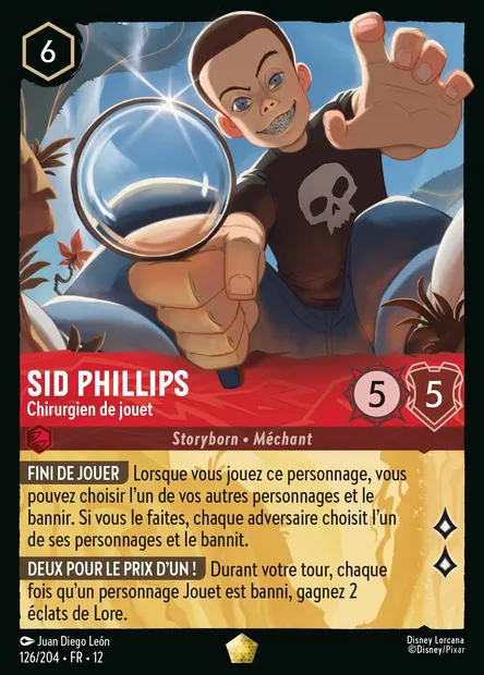 Sid Phillips - Chirurgien de jouet, carte Disney Lorcana CH12-126 — extension Contrées Inconnues