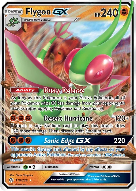 Flygon GX, Pokémon card CEC 110 — Cosmic Eclipse set