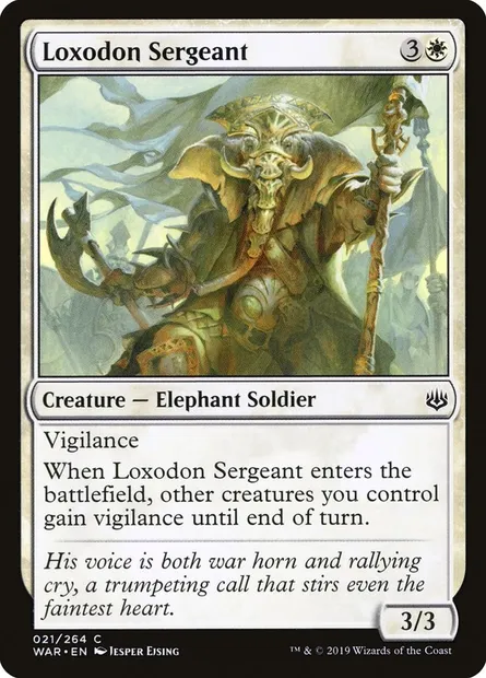 Loxodon Sergeant, Magic card WAR 21 — War of the Spark set