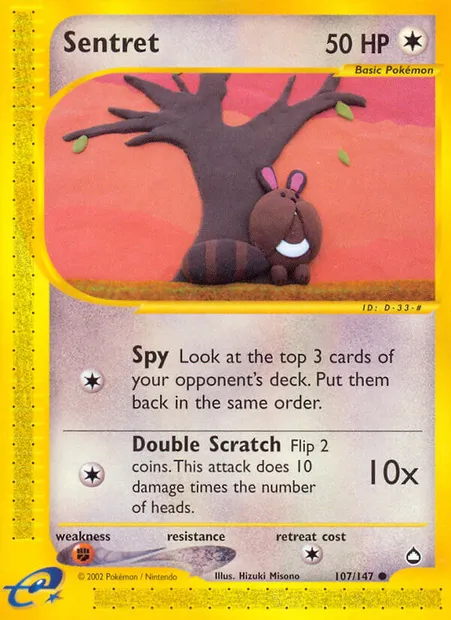Sentret, Pokémon card AQ 107 — Aquapolis set