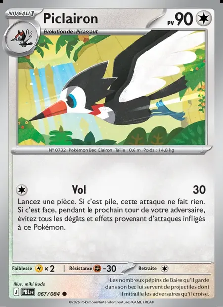 Piclairon, carte Pokémon PBL 067 — extension Nuit Noire