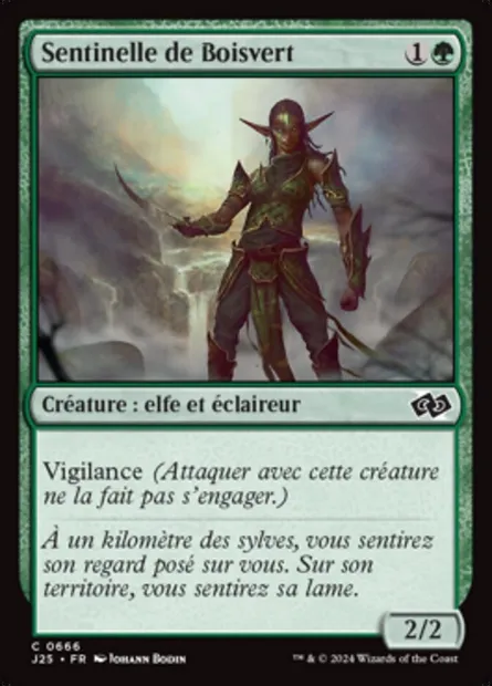 Sentinelle de Boisvert, carte Magic J25 666 — extension Foundations Jumpstart