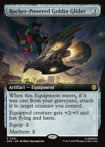 Rocket-Powered Goblin Glider, Magic card SPM 281 — Marvel's Spider-Man set