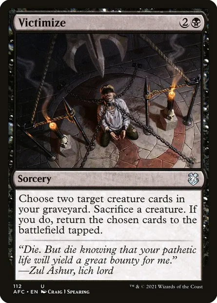 Victimize, Magic card AFC 112 — Forgotten Realms Commander set