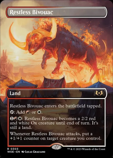Restless Bivouac, Magic card WOE 303 — Wilds of Eldraine set