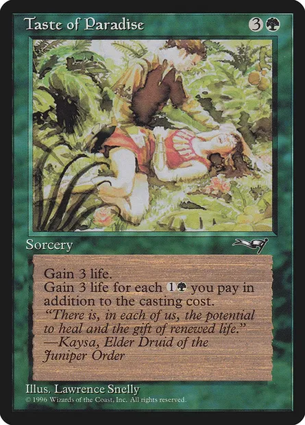 Goût du paradis, carte Magic ALL 100b — extension Alliances