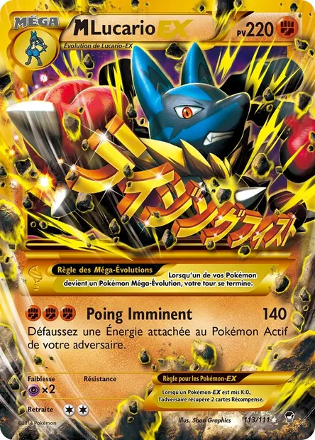 M-Lucario EX, carte Pokémon FFI 113 — extension Poings Furieux