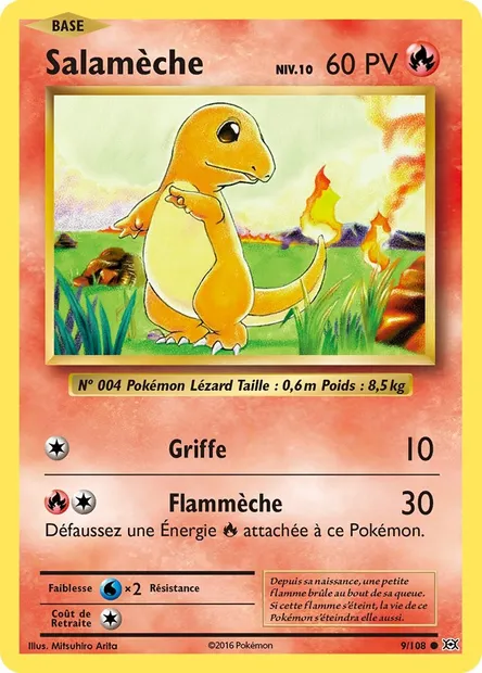 Salamèche, carte Pokémon EVO 9 — extension Évolutions