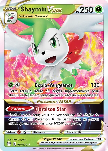 Shaymin VSTAR, carte Pokémon BRS 014 — extension Stars Étincelantes