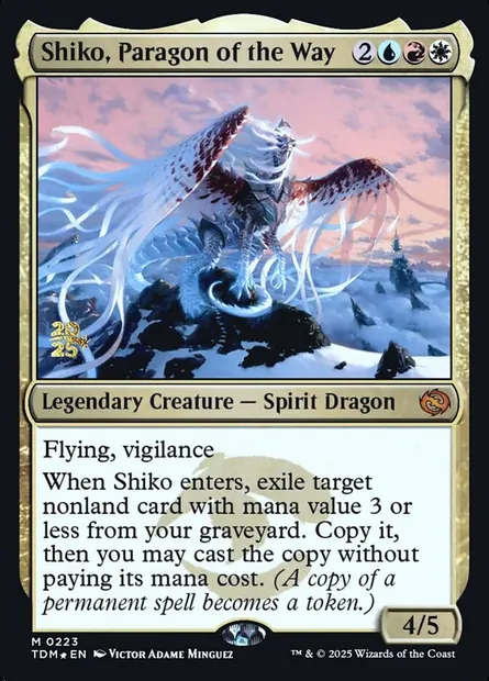 Shiko, parangon de la Voie, carte Magic PTDM 223s — extension Tarkir: Dragonstorm Promos