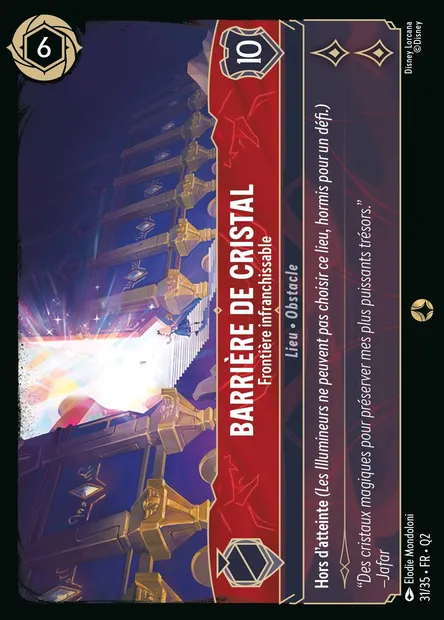 Barrière de cristal - Frontière infranchissable, carte Disney Lorcana Q2-031 — extension Quête des Illumineurs: Vol au palais