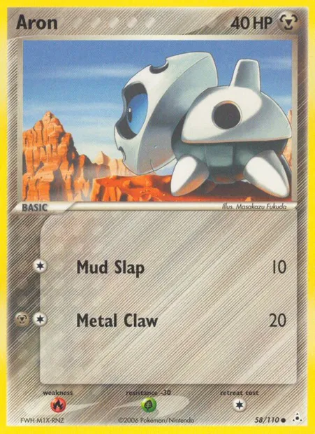Aron, Pokémon card HP 58 — Holon Phantoms set