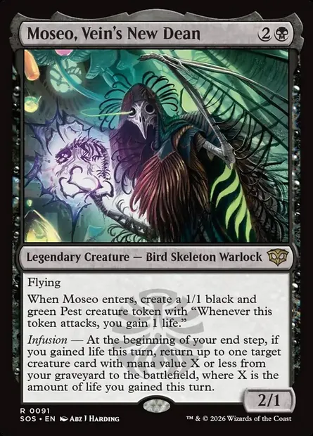 Moseo, Vein's New Dean, Magic card SOS 91 — Secrets of Strixhaven set