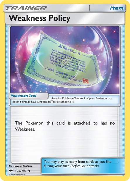 Weakness Policy, Pokémon card BUS 126 — Burning Shadows set