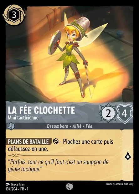 La Fée Clochette - Mini tacticienne, carte Disney Lorcana CH1-194 — extension Premier Chapitre