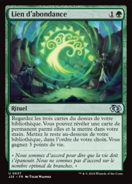 Lien d'abondance, carte Magic J25 637 — extension Foundations Jumpstart
