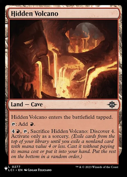 Hidden Volcano, Magic card PLST LCI-277 — The List set