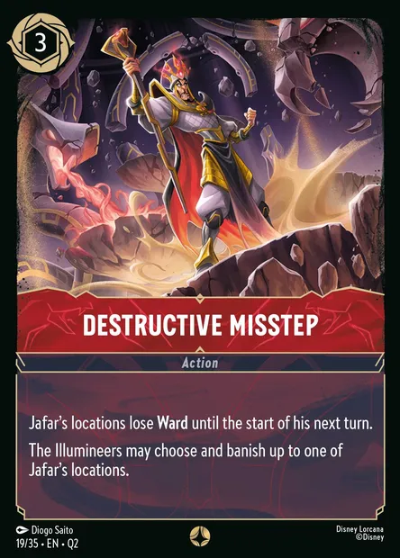 Destructive Misstep, Disney Lorcana card Q2-019 — Illumineer's Quest: Palace Heist set