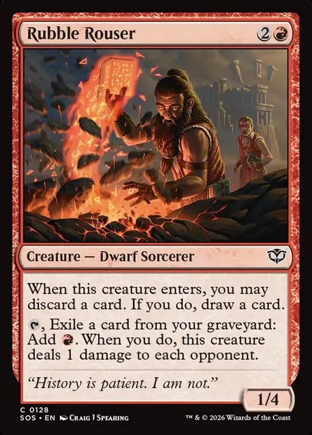 Rubble Rouser, Magic card SOS 128 — Secrets of Strixhaven set
