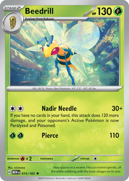 Beedrill, Pokémon card MEW 015 — 151 set
