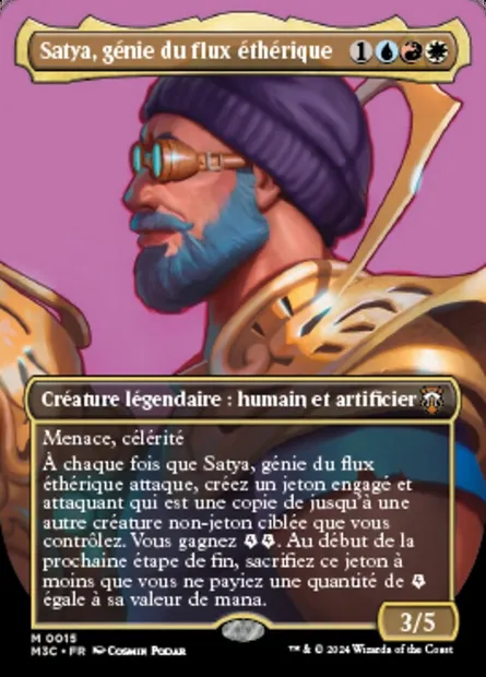 Satya, génie du flux éthérique, carte Magic M3C 15 — extension Modern Horizons 3 Commander