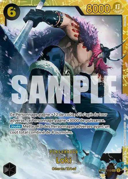 Loki, carte One Piece OP17-119 — extension LES GUERRIERS LES PLUS PUISSANTS AU MONDE