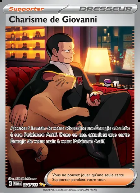 Charisme de Giovanni, carte Pokémon MEW 204 — extension 151