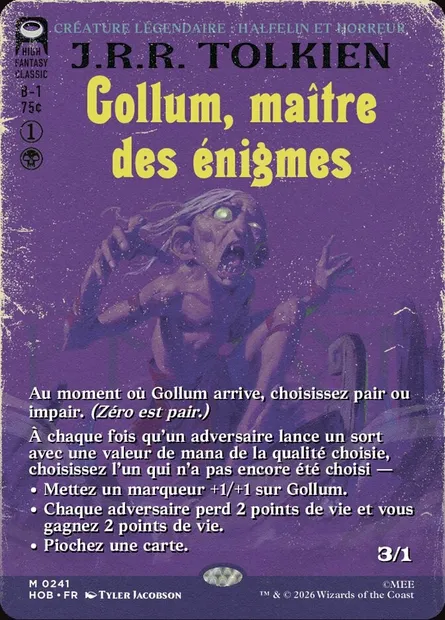 Gollum, maître des énigmes, carte Magic HOB 241 — extension The Hobbit