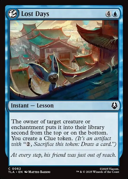 Lost Days, Magic card TLA 62 — Avatar: The Last Airbender set