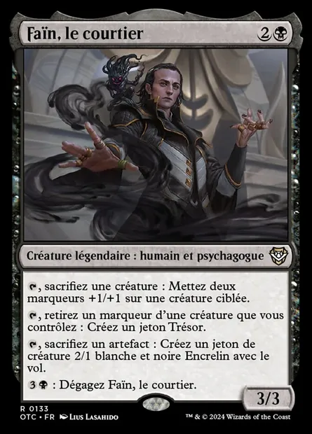 Faïn, le courtier, carte Magic OTC 133 — extension Outlaws of Thunder Junction Commander
