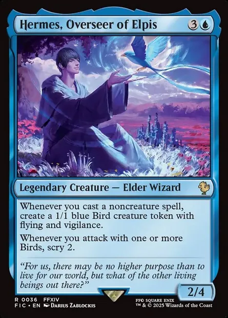 Hermes, Overseer of Elpis, Magic card FIC 36 — Final Fantasy Commander set