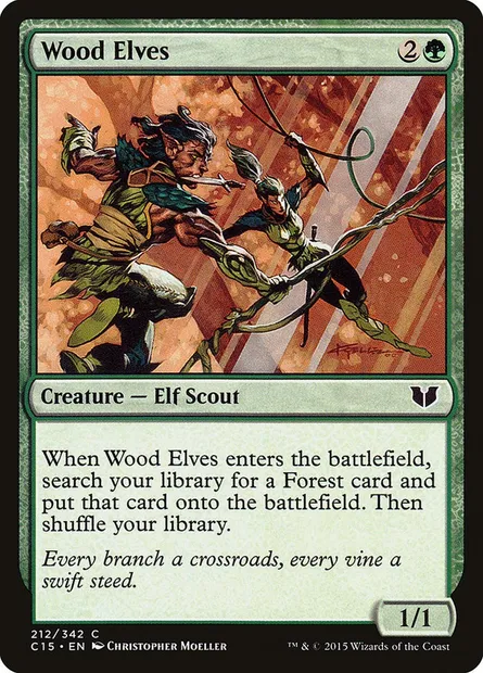 Wood Elves, Magic card C15 212 — Commander 2015 set