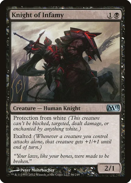 Knight of Infamy, Magic card M13 96 — Magic 2013 set