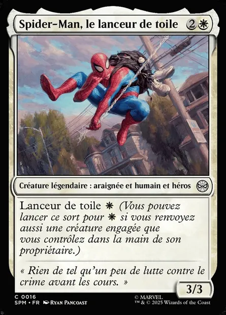 Spider-Man, le lanceur de toile, carte Magic SPM 16 — extension Marvel's Spider-Man
