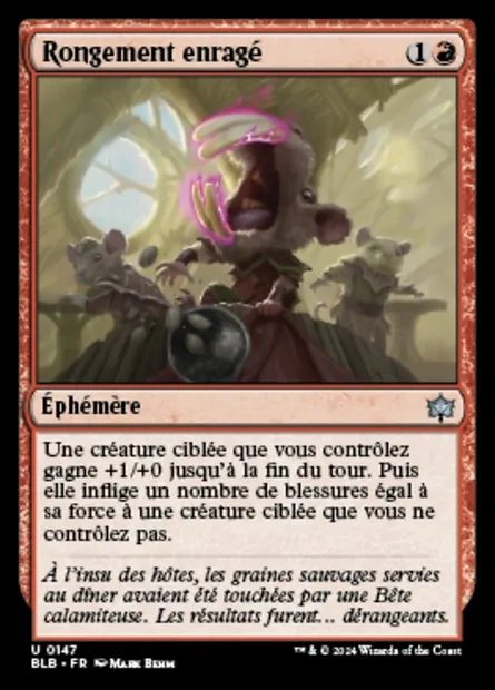 Rongement enragé, carte Magic BLB 147 — extension Bloomburrow