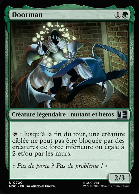 Doorman, carte Magic MSC 720 — extension Marvel Super Heroes Commander