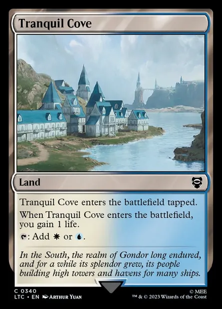 Tranquil Cove, Magic card LTC 340 — Tales of Middle-earth Commander set