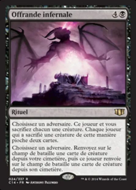 Offrande infernale, carte Magic C14 24 — extension Commander 2014