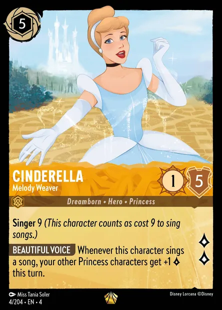 Cinderella - Melody Weaver, Disney Lorcana card CH4-004 — Ursula's Return set