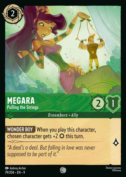 Megara - Pulling the Strings, Disney Lorcana card CH9-079 — Fabled set
