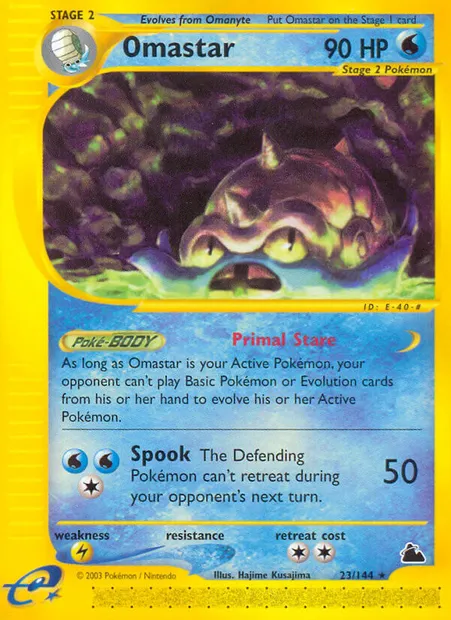 Amonistar, carte Pokémon SK 23 — extension Skyridge