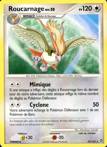 Roucarnage, carte Pokémon SW 35 — extension Merveilles Secrètes