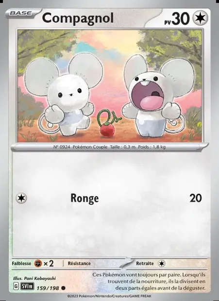 Compagnol, carte Pokémon SVI 159 — extension Écarlate et Violet