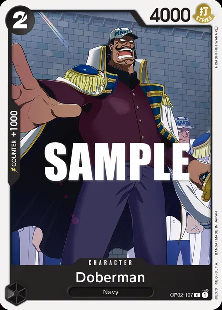 Doberman, One Piece card OP02-107 — PARAMOUNT WAR set