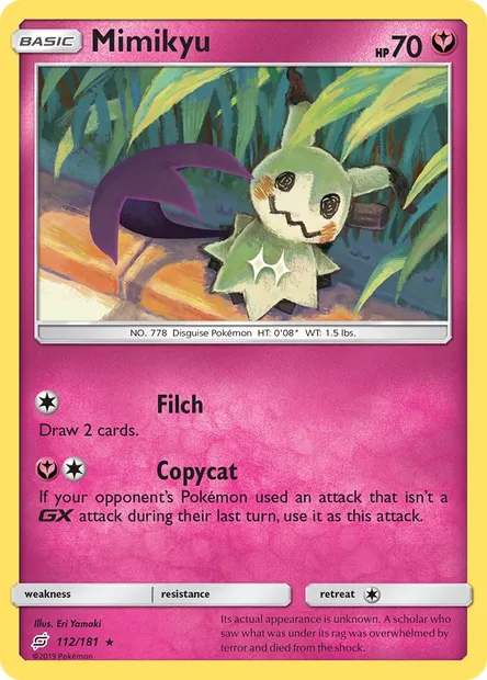 Mimikyu, Pokémon card TEU 112 — Team Up set