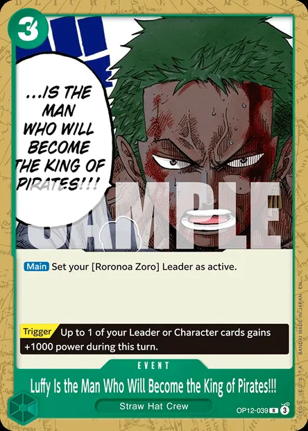 Luffy deviendra un jour le roi des pirates !!, carte One Piece OP12-039 — extension L'HÉRITAGE DU MAÎTRE